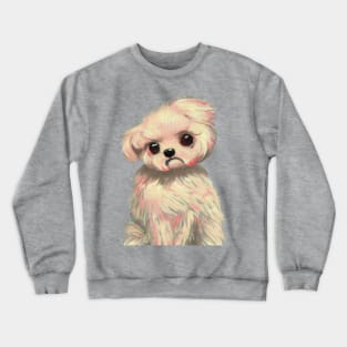 Cute Maltipoo Puppy Fluffy Maltese Poodle Crewneck Sweatshirt